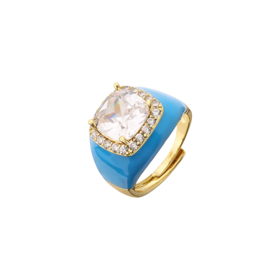 Ring color stone blue
