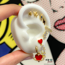 Load image into Gallery viewer, Heart tennis stud earring