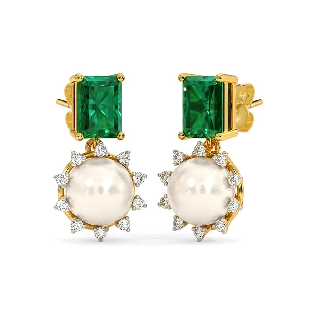 Orecchini perle smeraldo