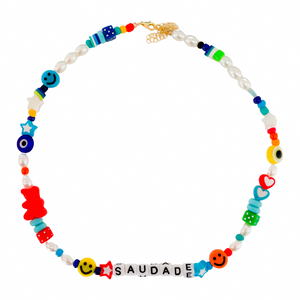 Name fantasy mixed beads necklace