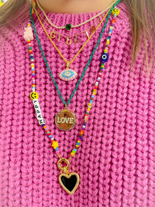 Beads HAPPY necklace charms holder