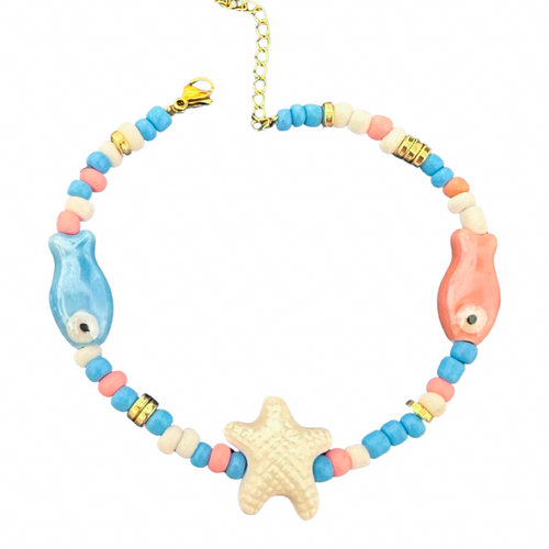 Lucky fish anklet pastels