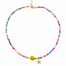 Load image into Gallery viewer, Multicolor beads smiley face necklace