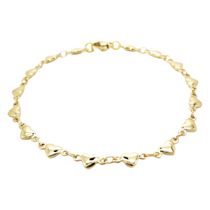 Anklet infinity hearts gold