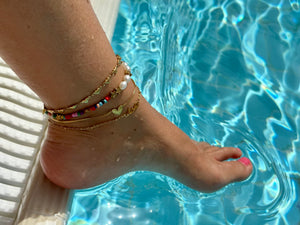 Anklet infinity hearts silver