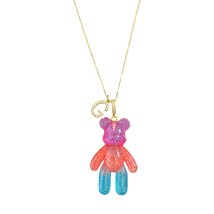 Gummy bear giant necklace with initial