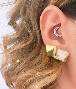 Rock studs earrings diam gold