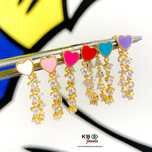 Load image into Gallery viewer, Heart tennis stud earring