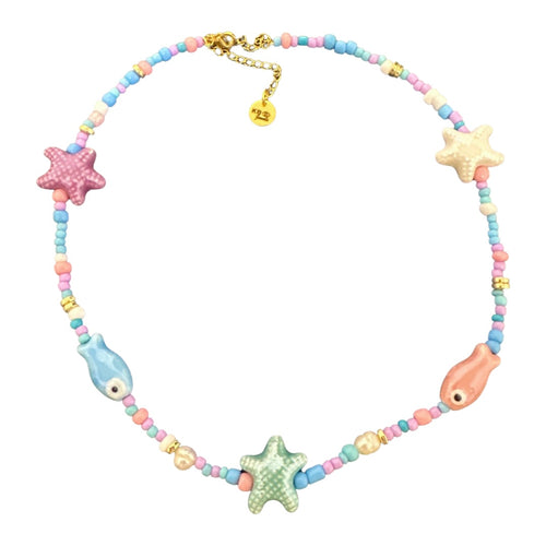 Star fish pastels beads necklace