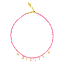 Load image into Gallery viewer, Personalized beads name necklace pink