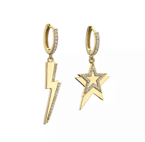 Star Flash earrings gold