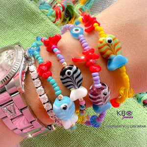 Lucky fish beaded bracelet multicolor