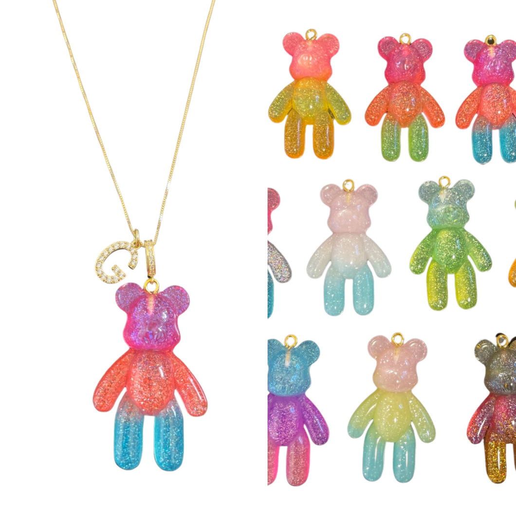 Gummy bear giant necklace with initial