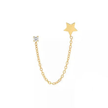 Load image into Gallery viewer, Double chain earring with star