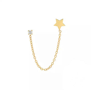 Double chain earring with star