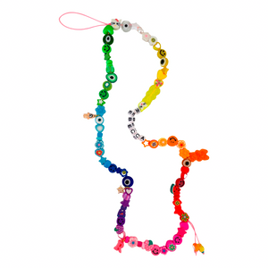 Phone charm string rainbow Mixed beads with CUBE name