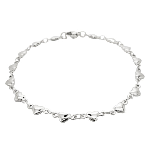 Anklet Infinity Hearts Silver