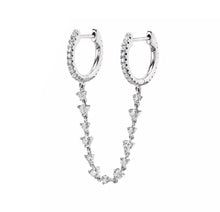 Load image into Gallery viewer, Double huggie earring tennis silver