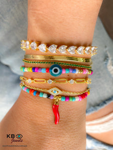 Colorful beads evil eye bracelet