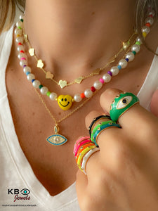Smile beads pearls necklace