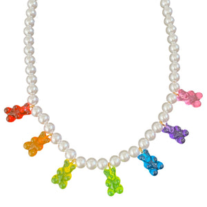 Gummy bear necklace pearls beads